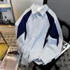 Camisa a Rayas Verticales Estilo Hong Kong Cityboy Retro Japonés para Hombre de Manga Larga con Protección Solar Marca de Moda Chaqueta Camisa Casual Deconstruida