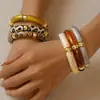 Pulseira Redonda Geométrica com Estampa de Leopardo Iridescente em Acrílico Europeia e Americana, Estilo Vintage de Nicho de Luxo, Acessório de Mão Único e Elegante