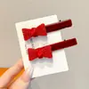 Diadema Rojo Festivo con Lazo para Niñas Pasador de Año Nuevo Infantil Pinza de Princesa Pasador para Flequillo Lateral Pasador