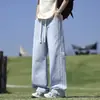 Calça Jeans Masculina Vintage Estilo High Street Americano Nova Tendência Marca Primavera e Verão Calça Longa Solta de Perna Reta para Jovens Homens Verão
