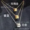 Colar Colmeia Cilíndrico para Mulheres, Banhado a Ouro Rosé 18K, Design de Kaleidoscópio, Moda de Luxo Leve, Corrente Elegante para Clavícula, Pingente de Cintura Pequena