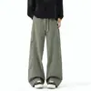 Pantalones impermeables con forro polar para otoño e invierno, pantalones cargo rectos holgados de moda para hombre, pantalones casuales gruesos