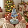 Árbol de Navidad 6.5cm Cerámica Cepillada Hecho a Mano Adorno Giratorio Regalo de Navidad Artesanías Creativas Mayoreo