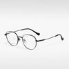 T23820 Estilo celebridad de internet retro artístico ligero semi-titanio gafas lisas montura ovalada moderna gafas ópticas con miopía