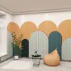 Papel de parede de arco geométrico 3D fundo Morandi Tecido de parede loja de roupas celebridade live room decoração papel de parede