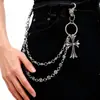 Corrente de Elementos Múltiplos para Calças, Corrente de Bolsa, Espada, Contas Redondas, Cruz, Corrente de Cintura, Fecho Lagosta, Pingente, Corrente para Jeans
