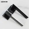 Cerradura Magnética Cuadrada Silenciosa para Puerta Manija de Puerta Interior de Aleación de Zinc Cerradura Dividida Negro Gris Cerradura de Puerta de Dormitorio