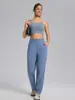 Pantalones Deportivos Nuevos de Primavera y Otoño para Mujer Cintura Elástica Alta Elasticidad Transpirables Pierna Ancha Pierna Recta Pantalones de Running Fitness Yoga