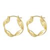 Huasheng Jewelry Diseño Geométrico Clásico Plata S925 Vintage Línea de Ola Irregular Pendientes de Aro Joyería al por Mayor