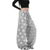 Pantalones de chándal elásticos con estampado de estrellas de estilo urbano americano para mujer y hombre, pantalones largos holgados de pierna ancha para primavera, pantalones deportivos de hip-hop