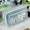 Estuche para Lápices Bolsa de Dolor Jiyikawa Ins Nuevo Estilo Caja de Papelería para Chicas de Secundaria, Gran Capacidad, Alto Valor Estético, Estuche Transparente