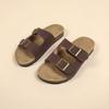 Sapatos retrô de sola grossa Boken para mulheres, tamanho grande, modelo Cross-Border, para o verão, novos, para usar por fora, com fivela dupla, bico redondo, antiderrapantes, ideais para praia.