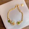 Pulseira estilo antigo feminina super fada estilo chinês cabaça pequena pura prata ouro incrustado jade natural Hetian fivela de segurança pulseira feminina