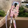 Adecuado para Funda de Teléfono Móvil Nokia Cáscara Blanda Pareja Nuevo Dos Tonos Moderno Diagonal Resistente al Polvo Colgante del Cuello Simple Creativo Versión Q