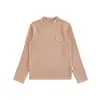 Camada Base Infantil Wuli Bu Yi Inverno Novo Estilo Gola Meia Alta Infantil Camiseta Térmica Justa Simples Top para Menina