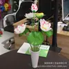 Nanyang Zhaoping Fabricante Original Flores Artificiales Al por Mayor en Stock Gran Cantidad y Buen Precio Loto de 9 Cabezas Flores de Seda Artificiales Ramo de Flores Falsas