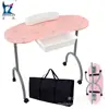 Venda por atacado direto da fábrica: Mesa de Manicure Rosa com Gavetas, Móvel, Multifuncional, Portátil, Mesa de Manicure Dobrável