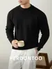 [Incluye Lana Lyocell] Suéter de Punto Jacquard Cálido de Lujo para Otoño e Invierno Cuello Redondo Suéter de Lana Tejido para Hombre