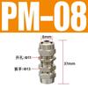 Tuerca de seguridad para manguera neumática de 6 mm, conector rápido de cobre de giro rápido para tubería de aire PC8-02, codo recto de 4-M5 en T de cuatro vías