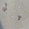 Pegatinas Decorativas 3D para Uñas Transparentes en Relieve, Pegatinas para Uñas Lindas Blancas Estilo Ins Azul Mini Estrellas de Cinco Puntas