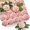 Caixa de Presente Transfronteiriça Espuma Pe Rosa Flor Artificial com Haste 25 Flores Decorativas de Casamento Presente de Dia dos Namorados