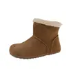 Botas de invierno cálidas para mujer con forro de polar, estilo nuevo, forradas de lana de cordero, versátiles, con tacón oculto, botines de moda