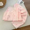 2026 Nuevo Set de Pijama Suave de Algodón Nube para Mujer, Manga Larga, Pantalón Largo, Ropa de Casa, Popular en Internet, Venta Caliente