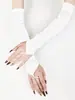 Guantes de Satén Retro Europeos y Americanos con Gancho en el Dedo Largos de Nailon Sexy para Boda Cos Performance Guantes de Etiqueta