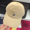 Boné de beisebol bordado com letra simples estilo japonês para homens e mulheres rosto pequeno casual para todos os jogos Soft Top Cap protetor solar Chapéu de guarda-sol