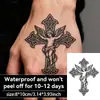 Tatuagem Adesivo Erbal Cruz de Anjo Duradoura à Prova d'Água 7~15 Dias Braço Perna Estilo Tradicional Misterioso Tatuagem para Homens e Mulheres