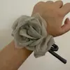 Diadema de Malla Rosa Súper Hada para Primavera y Verano para Mujer, Goma para Recoger el Cabello de Gama Alta, Accesorios para el Cabello de Cola Baja, Flor para el Cabello