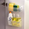 Estante de almacenamiento para película adherente para puerta de gabinete de cocina, caja de almacenamiento, montado en pared, interior de puerta de gabinete, estante de almacenamiento para refrigerador, almacenamiento lateral