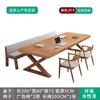 Escritorio Grande de Madera Maciza Moderno Escritorio de Oficina Mesa de Caligrafía Mesa Larga Grande Mesa de Troncos para Sala de Estar Banco de Trabajo Doble Escritorio de Escritura Venta al por Mayor
