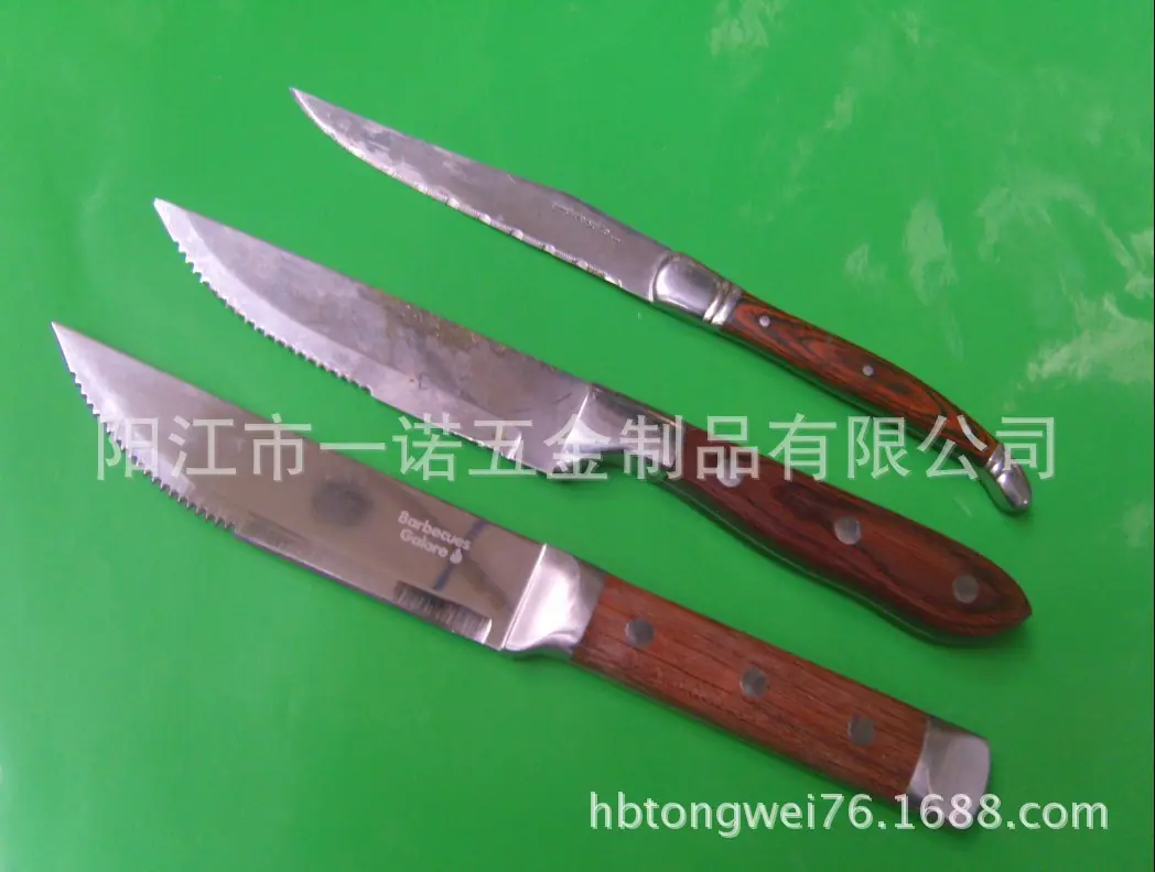 P-073AC西餐具刀叉牛扒刀牛排刀彩木柄.彩木柄上重量80