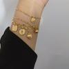 Pulseira S40 Design de Fábrica Ouro 18K Pulseira Simples Banhada a Ouro por Injeção de Ouro Pulseira com Pingente de Amor