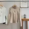 Camiseta de Manga Larga con Media Cremallera Ajustada Elástica que Favorece la Figura Top para Yoga y Entrenamiento Capa Base para Mujer 14038