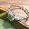 Anillo de Calabaza Verde Completo de Jadeíta Birmana Natural Grado A Vintage Exquisito Artículo de Riqueza Diversidad 9003