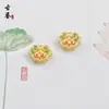 Cuerda de Candado Ruyi Antigua de Oro Azul Quemado con Goteo de Aceite Agujero para Cordón Colgante de Nube Trasera Pulsera DIY Colgante de Pulsera Decoración de Cuentas Sueltas