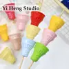 Color Macarrón Cuentas Acrílicas de Helado Llavero Colgante Hecho a Mano Accesorios Cadena para Teléfono Móvil Material