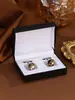 Nuevos Gemelos para Camisa de Banquete de Negocios para Hombre, Gemelos Clásicos de Cobre con Parche Estilo Francés, Gemelos Chapados en Oro con Cristal en Stock