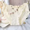 Suministro a Largo Plazo de Ropa Interior Triangular Linda para Mujer Estilo Japonés Fresca Estampada Multicolor de Seda de Leche Bordada de Princesa
