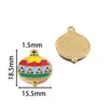 Pingente de Aço Inoxidável Desenho Papai Noel com Design de Gotejamento de Óleo, Pulseira DIY Feita à Mão, Colar, Chaveiro, Enfeite Pendente, Acessório