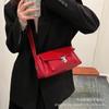 Bolso cruzado de cuero encerado, Bolso pequeño de moda para el antebrazo para mujer, Nuevo 2026 Vintage Versátil Popular Bolso de hombro para el día a día