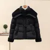 Abrigo corto de algodón con relleno sintético para mujer, imitación de borrego, nueva moda de invierno, entallado en la cintura, chaqueta petite