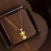 Venta al por mayor de Joyería Chapada en Oro con Diamantes Microincrustados, Collar Pixiu que Atrae la Fortuna para Mujer, Collar Antiguo de Moneda de Cobre Chapado en Oro