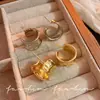 Pendientes de Aro Gruesos Plateados Brillantes Estilo Minimalista de Alta Gama Ins Otoño Invierno Pendientes de Botón Declaración Pendientes de Moda para Viajar Accesorios