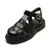 Sandálias Romanas Planas Fechadas no Dedo do Pé, Macias, Estilo Verão Grape Mom Studiolee, Tamancos Retrô, Sapatos Plataforma