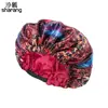 Gorro de dormir satinado de doble capa ajustable, exclusivamente para ventas transfronterizas, gorro protector de cabello extra grande estampado, gorro de quimioterapia ultra suave para mujer