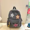 Mochila Versátil com Estampa de Estrelas, Bolsa Escolar Grande para Estudantes, Bolsa Casual Leve para Alunos do Ensino Fundamental e Médio, Universitários, Redutora de Peso e Protetora da Coluna