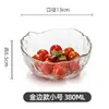 Cuencos de vidrio transparente con borde dorado martillado estilo japonés, adecuados para servir ensaladas, comidas, platos fríos, platos calientes, postres helados y frutas